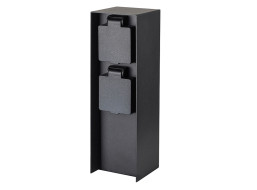 Solight záhradný stĺpik IP44, hliník, 2 zásuvky, čierny