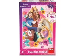 DINO Puzzle s drahokamami Princezné so zvieratkami 200 dielikov