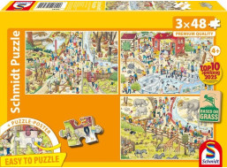 SCHMIDT Puzzle Zábava v Zoo 3x48 dielikov
