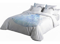 Posteľné obliečky z bavlneného saténu MALÁ PRINCEZNA - svetlo modré / biele - 160x200 cm