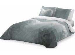 Posteľné obliečky z bavlneného saténu MINIMALIST Grey - šedé / biele - 160x200 cm