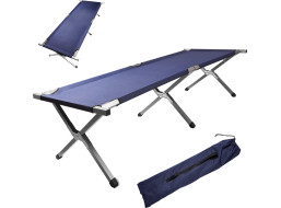 Skladacia turistická posteľ LUARO XXL - 150 kg - modrá