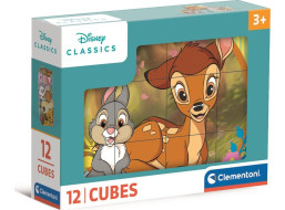 CLEMENTONI Obrázkové kocky Disney klasickej rozprávky, 12 kociek