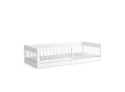 Detská Montessori posteľ z masívu borovice LITTLE LUNARI - 200x90 cm - BIELA