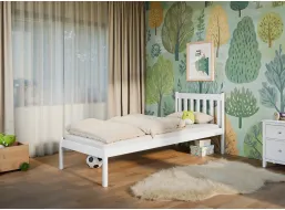 Detská posteľ z masívu borovice MARTIN - 200x90 cm - biela