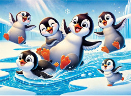 WOODEN CITY Drevené puzzle Veselí tučniaci 40 dielikov