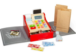Bigjigs Toys Detská drevená pokladňa