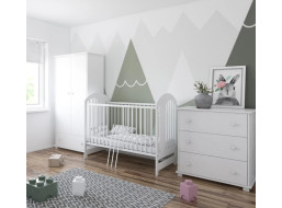 Detská postieľka so šuplíkom LITTLE TIMON 120x60 cm - BIELA