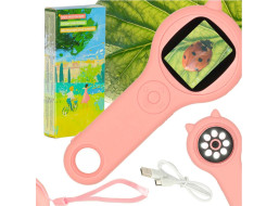 Optický mikroskop/digitálna lupa 500x 2Mpx - ružová