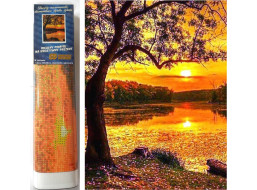 NORIMPEX Diamantové maľovanie Západ slnka nad jazerom 30x40 cm