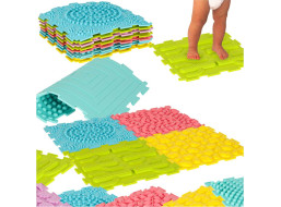 Senzorická podložka Montessori na masáž nôh 8 dielikov - pastelové farby