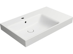 GSI NUBES keramické umývadlo 80x50cm, s odkladacou plochou vpravo, biela mat 9629109