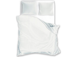 Posteľné obliečky FASHION - 160x200 cm - biele s 1cm pruhmi - bavlnený satén