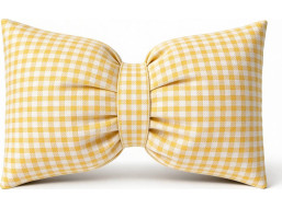 Dekoračný vankúš GLAM 30x50 cm - károvaný žltý