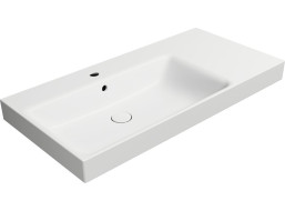 GSI NUBES keramické umývadlo 100x50cm, s odkladacou plochou vpravo, biela mat 9627109