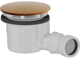 Polysan Vaničkový sifón, priemer 90mm, DN40, krytka meď mat 17911PG