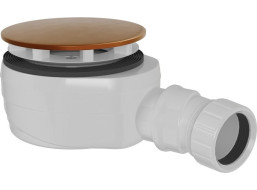 Polysan Vaničkový sifón, priemer 90mm, DN40, nízky, krytka meď mat 17916PG