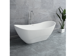 Voľne stojaca akrylátová vaňa Rea ATENA 170x73 cm - biela