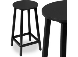 Kovová barová stolička FLINT Black - čierna