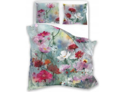 Saténové obliečky NOBILE Pastelové kvety - tyrkysové - 160x200 cm