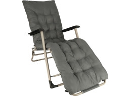 Záhradné lehátko LUARO s vankúšom - šedé