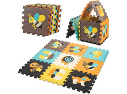 Penová podložka pre deti Farebné zvieratká - 85x85x1 cm - 9 ks