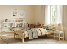 Detská posteľ z masívu borovice ALEXANDR - 180x80 cm - bez povrchových úprav