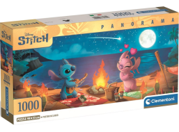 CLEMENTONI Panoramatické puzzle Lilo & Stitch: Nočný táborák 1000 dielikov