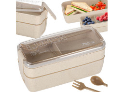 Olovrantový box s priehradkami 750 ml - béžový