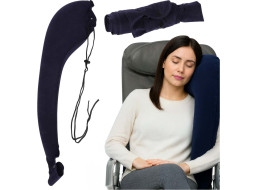 Nafukovací bočný cestovný vankúš na rameno - tmavomodrý