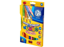 ASTRA Dúhové pastelky Jumbo 12ks s strúhadlom