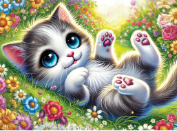 WOODEN CITY Drevené puzzle Roztomilé mačiatko 40 dielikov