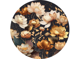 INTERDRUK Okrúhle puzzle Flowers: Zlaté kvety 500 dielikov