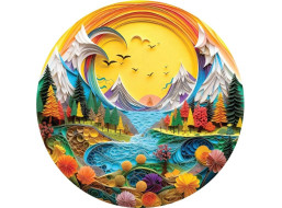 ART PUZZLE Okrúhle puzzle Krajina z papiera 570 dielikov