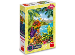 DINO Svietiace puzzle Papagáj v džungli XL 100 dielikov