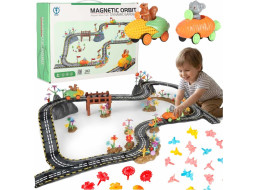 Magnetická závodná dráha - 2 svietiace vozidlá - 310 prvkov