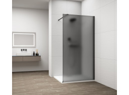 Polysan ESCA BLACK MATT jednodielna sprchová zástena na inštaláciu k stene, dymové matné sklo, 1000 mm ES1410-02