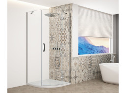 Gelco TRINITY CHROME štvrťkruhový sprchovací kút 900x900mm, číre sklo, pravé GT6590CR-CH