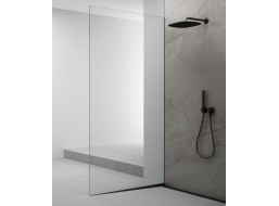 Polysan ARCHITEX sada na uchytenie skla podlaha-stena so spádovou lištou, 1615x2105mm, ľavá, čierna mat AX2116BL