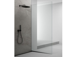 Polysan ARCHITEX sada na uchytenie skla podlaha-stena so spádovou lištou, 1615x2105mm, pravá, čierna mat AX2116BR