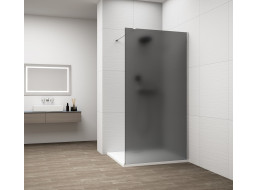 Polysan ESCA CHROME jednodielna sprchová zástena na inštaláciu k stene, dymové matné sklo, 1000 mm ES1410-01