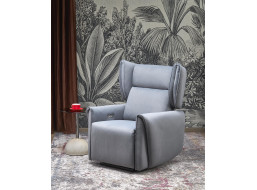 Elektrické polohovacie kreslo GELATO - čalúnené látkou - popolavo šedé