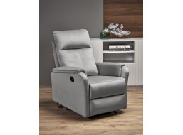 Elektrické polohovacie kreslo CROCUS - čalúnené látkou - popolavo šedé