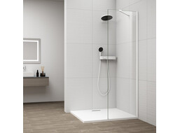 Polysan ESCA WHITE MATT jednodielna sprchová zástena na inštaláciu k stene, sklo číre, 600 mm ES1060-03