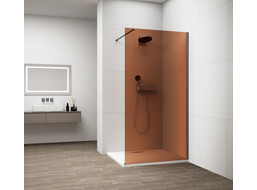 Polysan ESCA GUN METAL jednodielna sprchová zástena na inštaláciu k stene, sklo Marron, 1100 mm ES1511-11