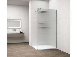 Polysan ESCA GUN METAL jednodielna sprchová zástena na inštaláciu k stene, sklo Flute, 1100 mm ES1311-11