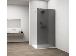 Polysan ESCA CHROME jednodielna sprchová zástena na inštaláciu k stene, dymové matné sklo, 1400 mm ES1414-01
