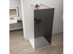 Polysan ESCA COPPER MATT jednodielna sprchová zástena do priestoru, dymové sklo, 1300 mm ES1213-10