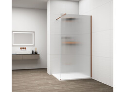 Polysan ESCA COPPER MATT jednodielna sprchová zástena na inštaláciu k stene, sklo Flute, 1300 mm ES1313-09