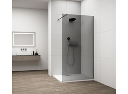 Polysan ESCA GUN METAL jednodielna sprchová zástena na inštaláciu k stene, dymové sklo, 1300 mm ES1213-11